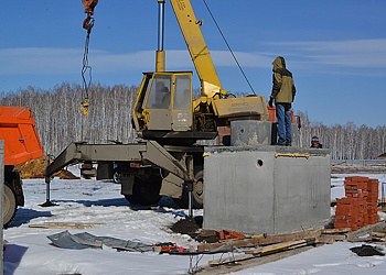 Монтаж септика зимой